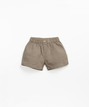 Linen shorts with rear pocket - Taupe