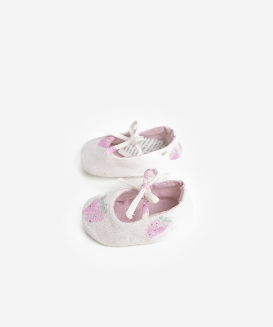 Linen Ballerinas - Strawberries