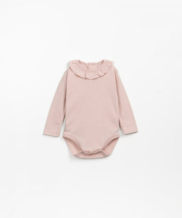 Bodysuit with Collar Detail & Snaps - Light pink