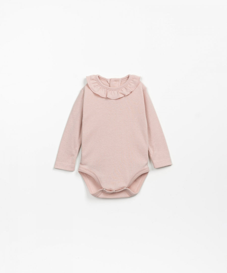 Bodysuit with Collar Detail & Snaps - Light pink