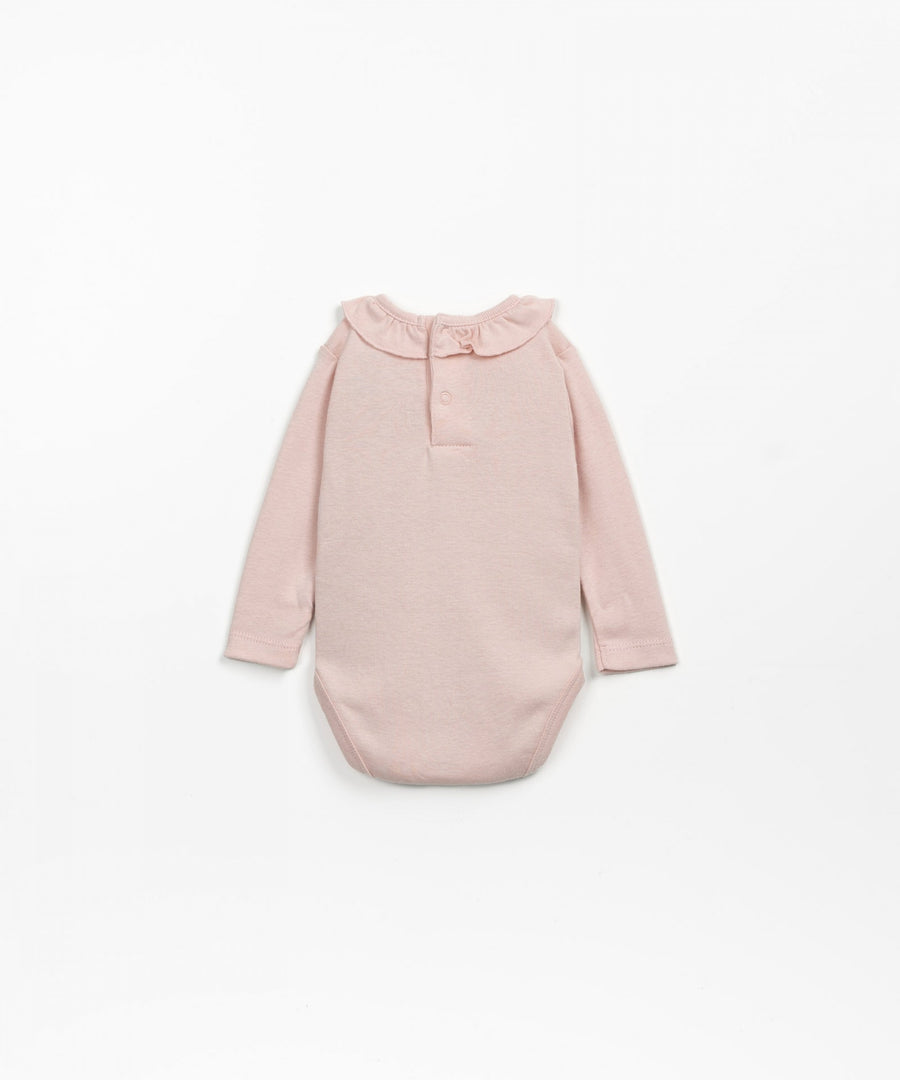 Bodysuit with Collar Detail & Snaps - Light pink