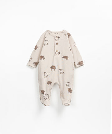 Jumpsuit with Snaps - Ivory Sheep