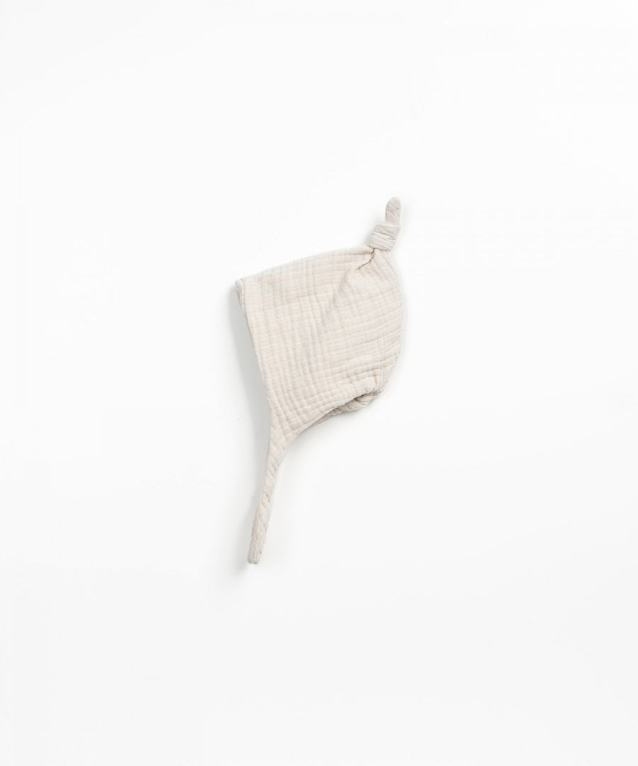 Woven beanie in organic cotton - Ecru