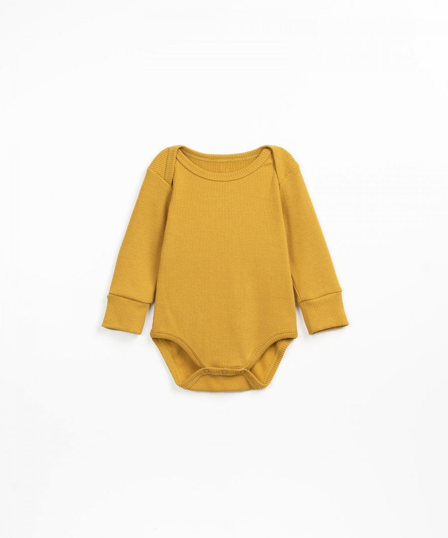 Ribbed bodysuit in organic cotton - Dijon