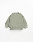 Crewneck with rib and embroidery details - Sage