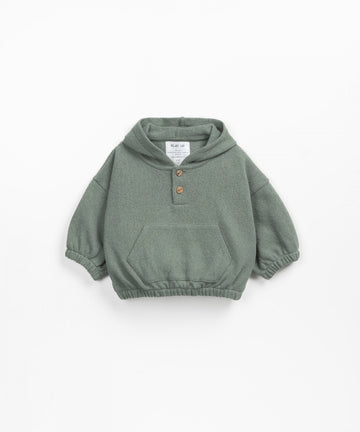 Jersey sweater with kangaroo pocket Sage