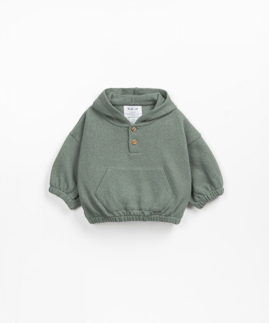 Hooded Sweater with kangaroo pocket - Moss Green