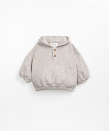 Hooded Sweater with kangaroo pocket - Ecru