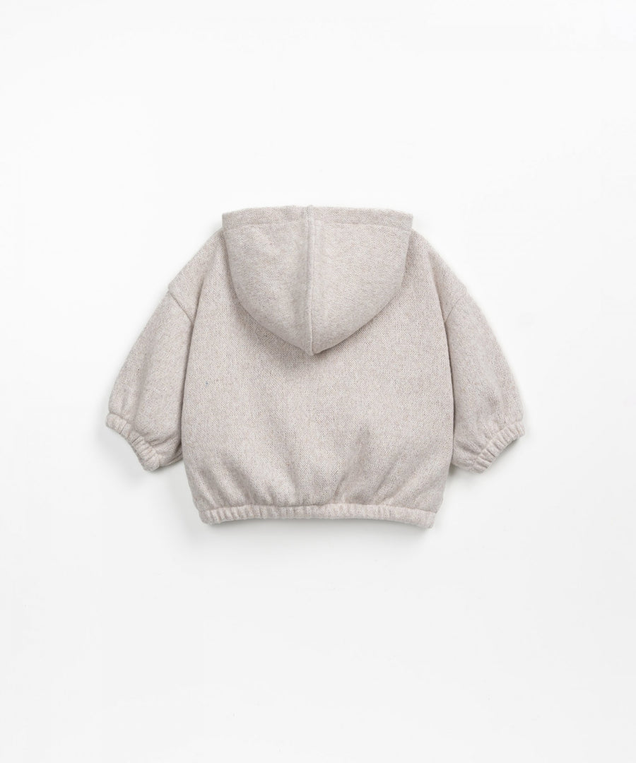 Hooded Sweater with kangaroo pocket - Ecru