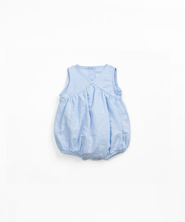 Bubble linen blend Jumpsuit - Sky blue