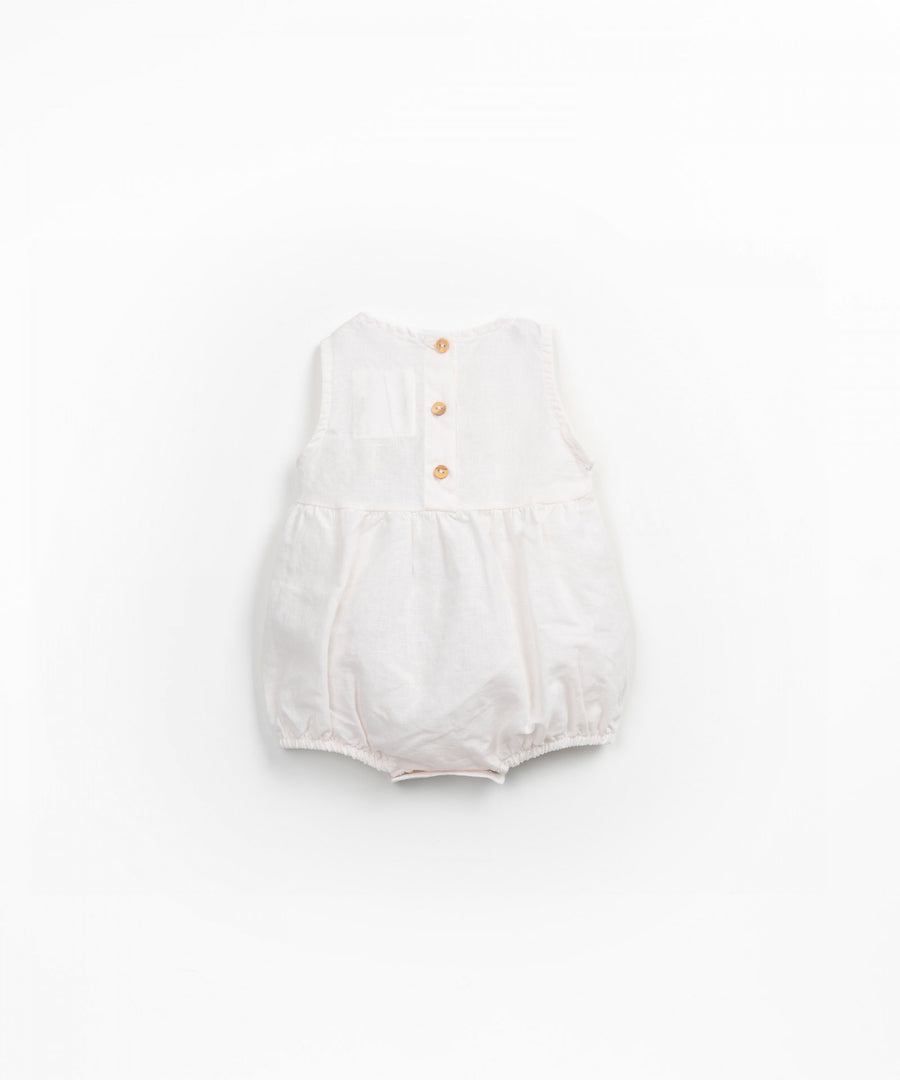 Bubble linen blend Jumpsuit - Pearl