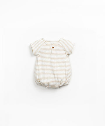Bubble Romper - Beige Stripes