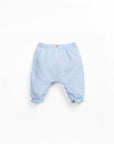 Linen blend Trousers with Frill - Sky Blue