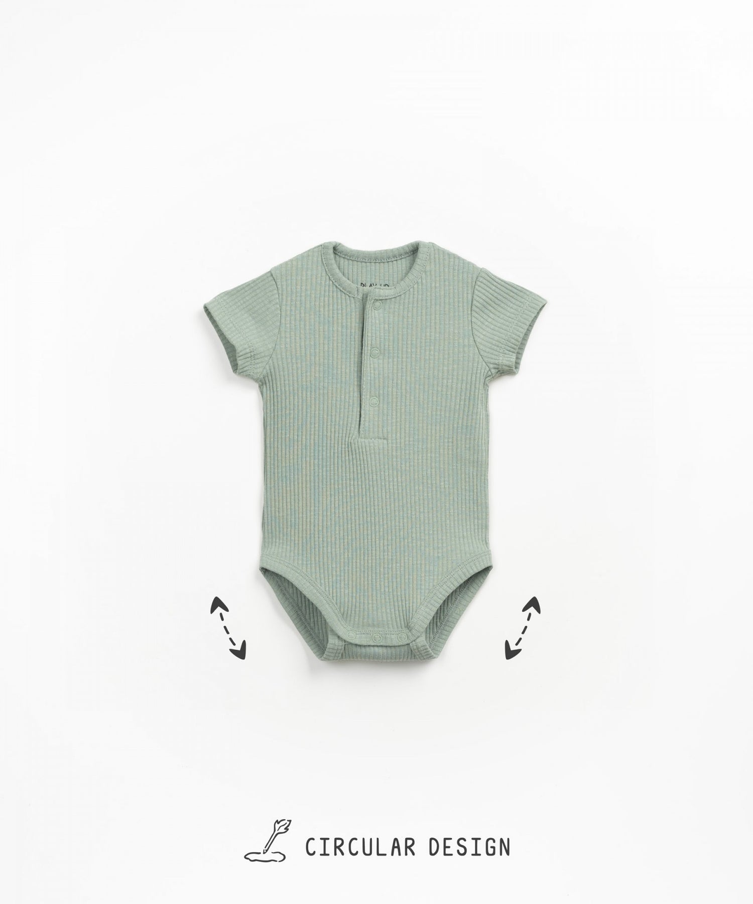 Ribbed Bodysuit Short Sleeves - Sage