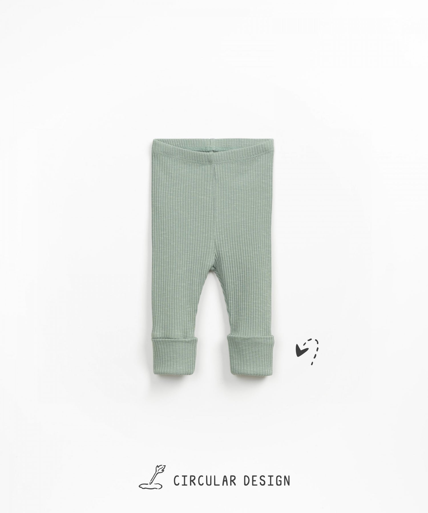 Ribbed Cotton Leggings - Sage