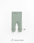 Ribbed Cotton Leggings - Sage