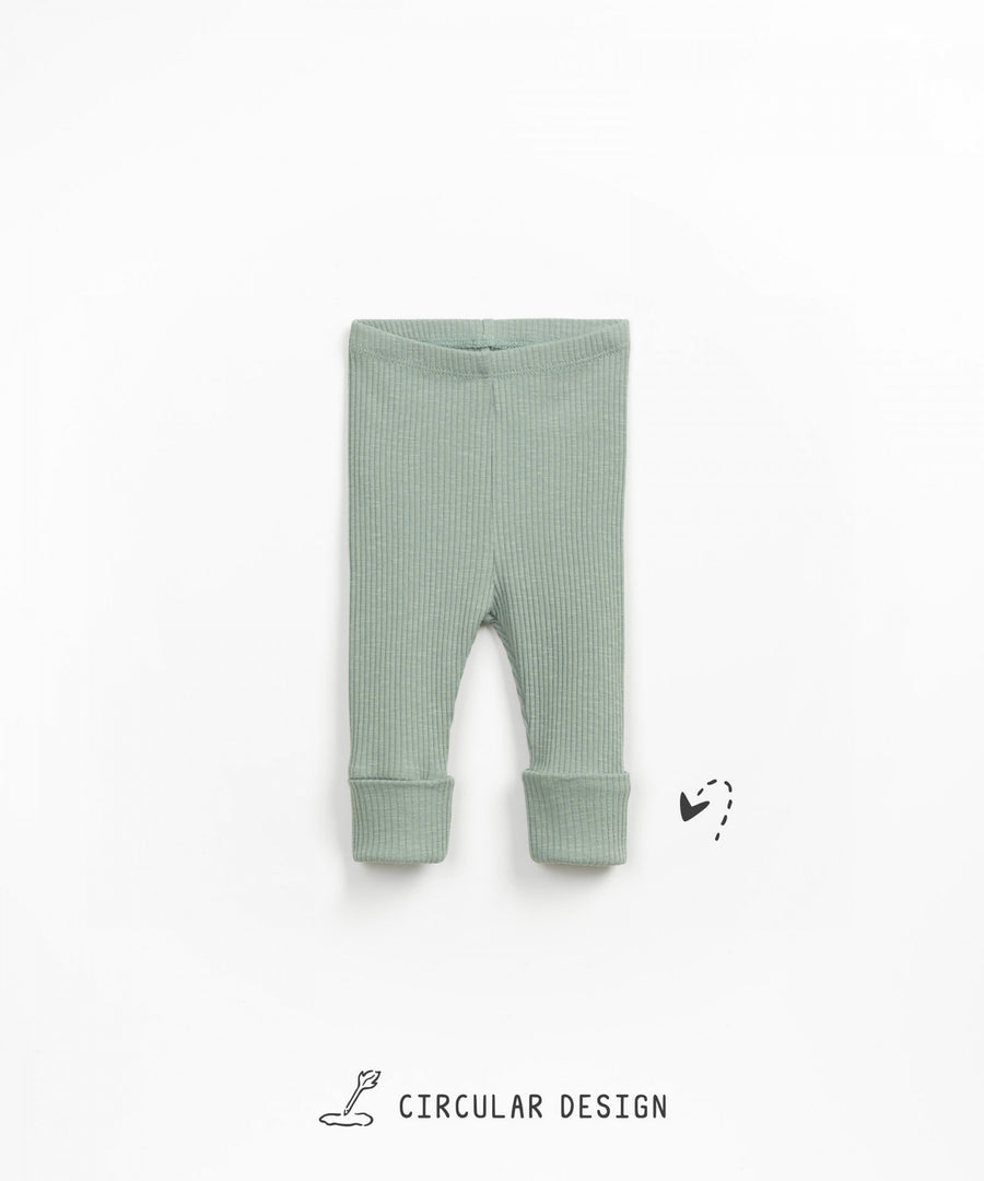 Ribbed Cotton Leggings - Sage