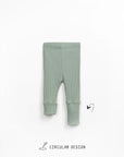 Ribbed Cotton Leggings - Sage
