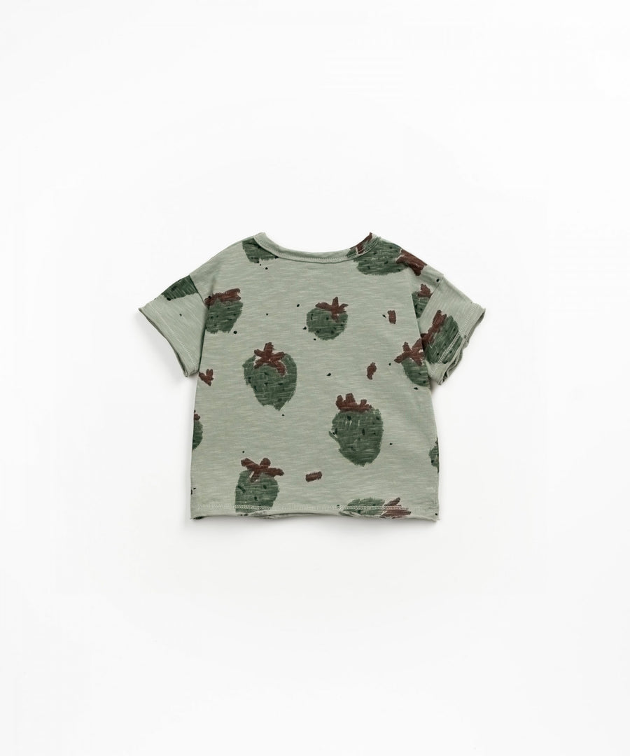 Organic Cotton T-Shirt - Green Strawberries