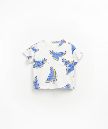Linen blend T-Shirt - Blue Watermelon