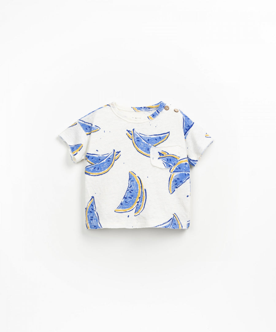 Linen blend T-Shirt - Blue Watermelon