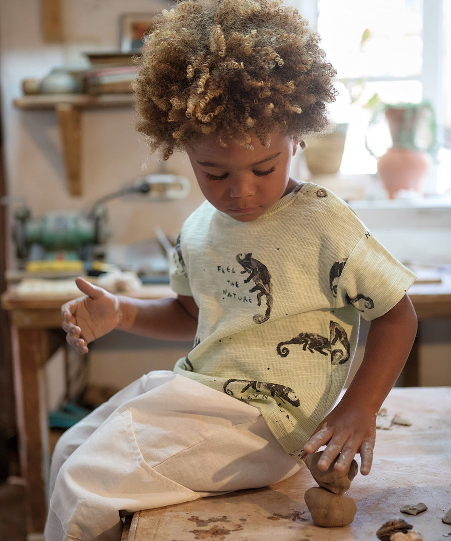 Organic Cotton Flamé T-Shirt - Green Chameleon