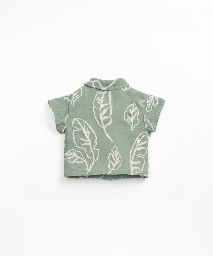 Organic Cotton Woven Shirt - Sage Leafs