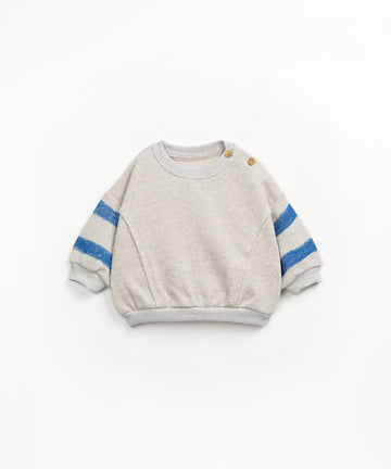 Crewneck Sweatshirt with Stripes - Grey