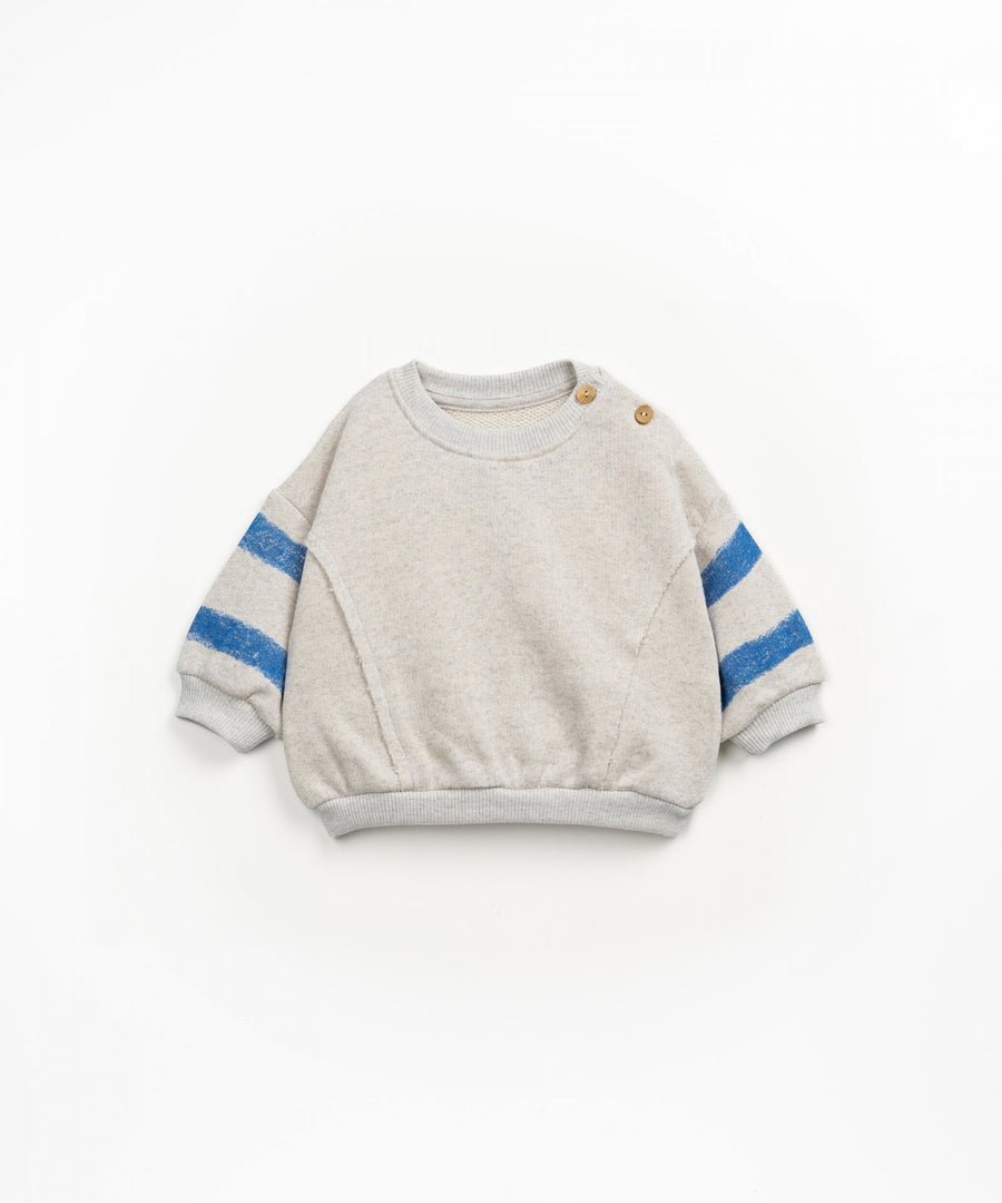 Crewneck Sweatshirt with Stripes - Grey