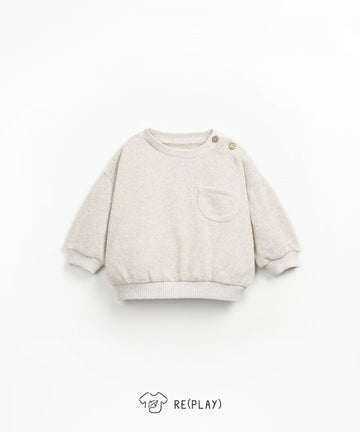 Re(Play) Sweatshirt with Chest Pocket - Latte