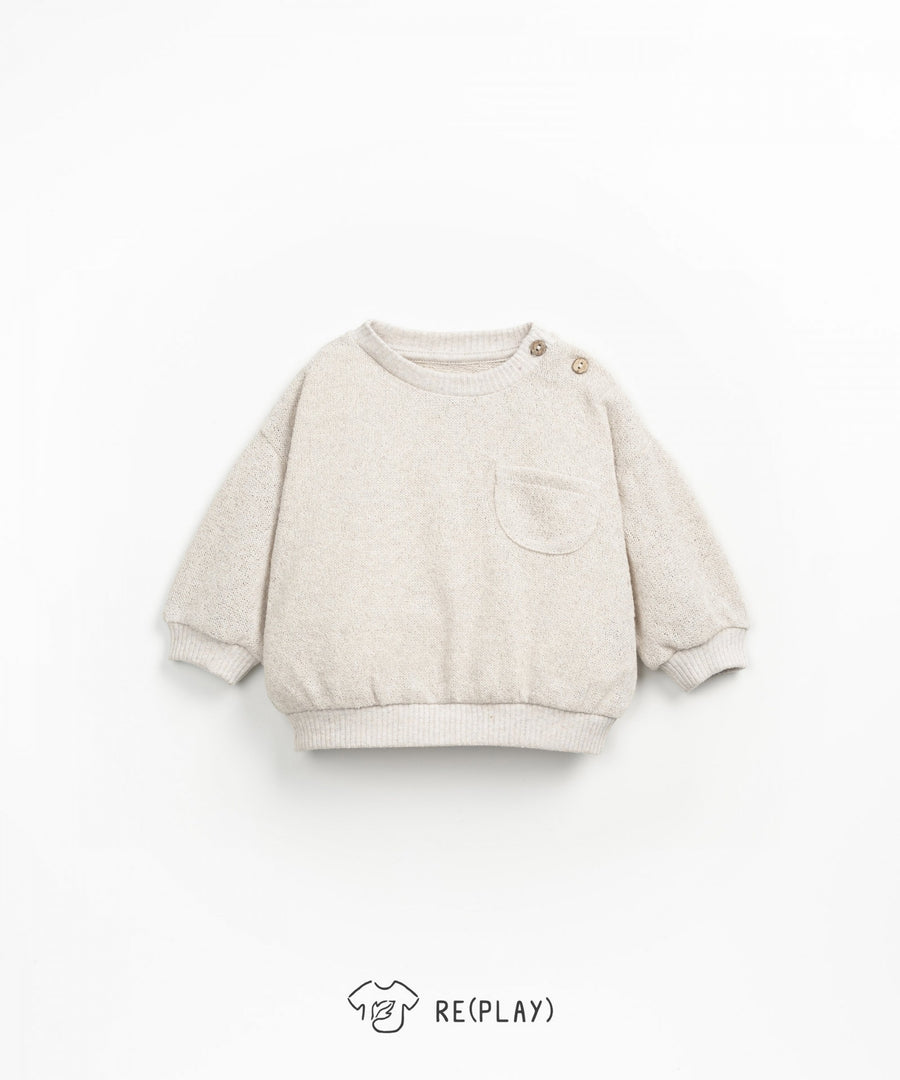 Re(Play) Sweatshirt with Chest Pocket - Latte