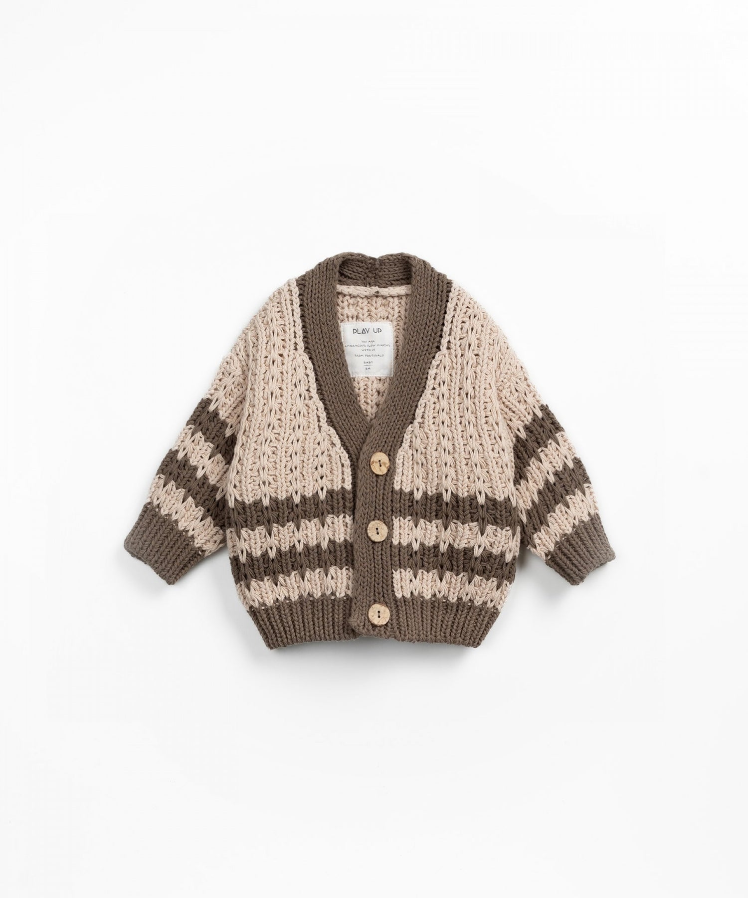 Knitted Cotton Cardigan - Latte