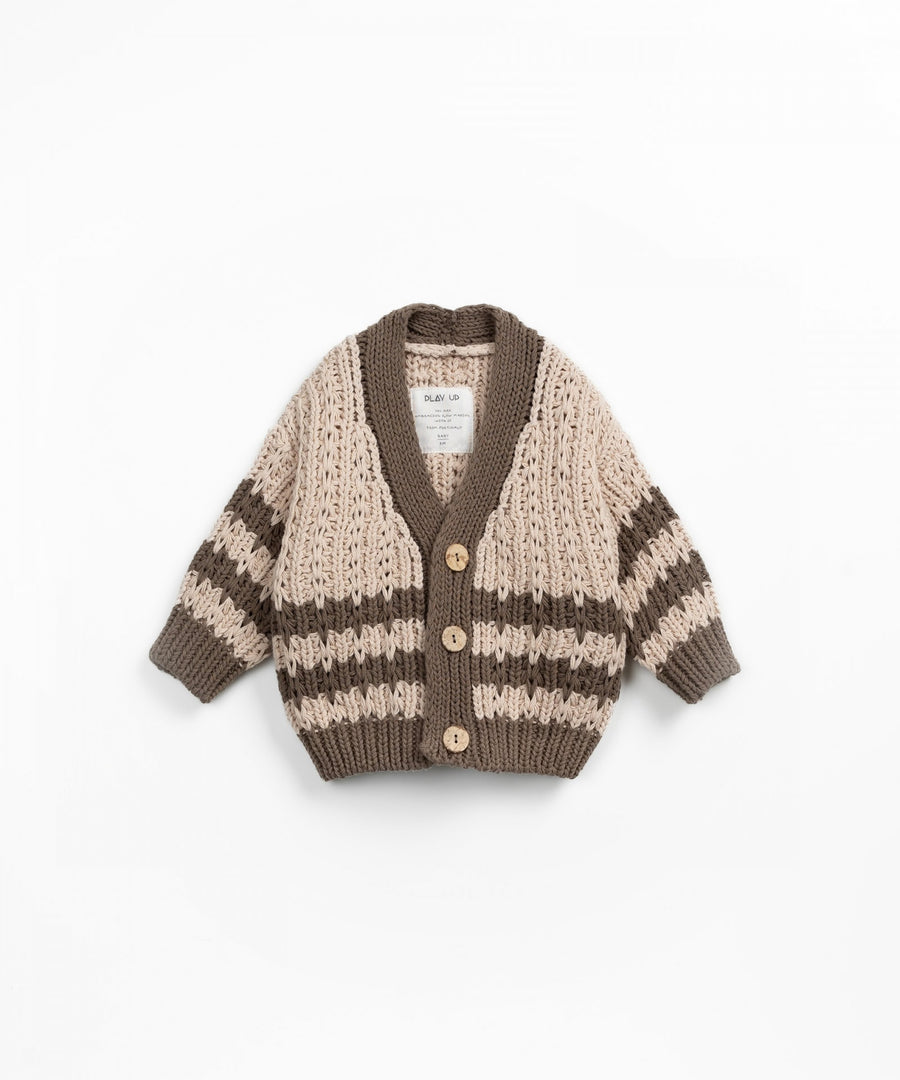Knitted Cotton Cardigan - Latte