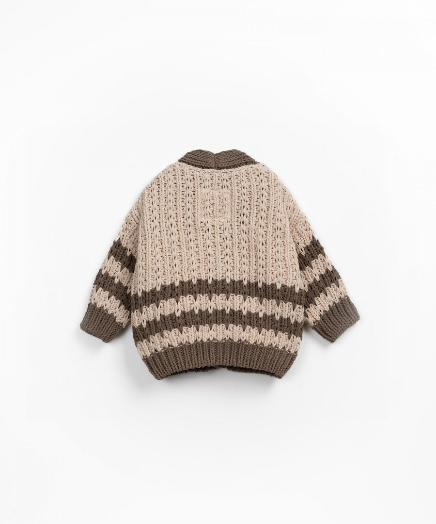 Knitted Cotton Cardigan - Latte