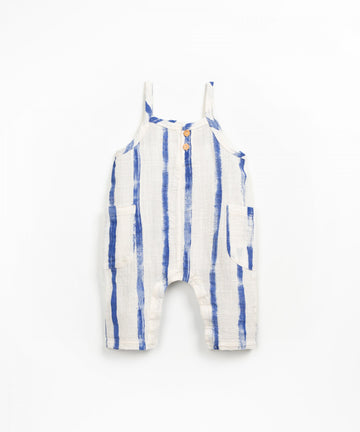 Woven Jumper with Pockets - Blue Stripes