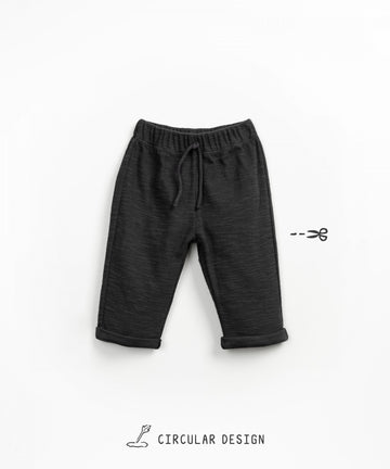 Organic Cotton Wide Leg Trousers - Charcoal