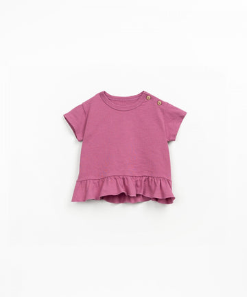 Organic Cotton Frill T-Shirt - Mulberry