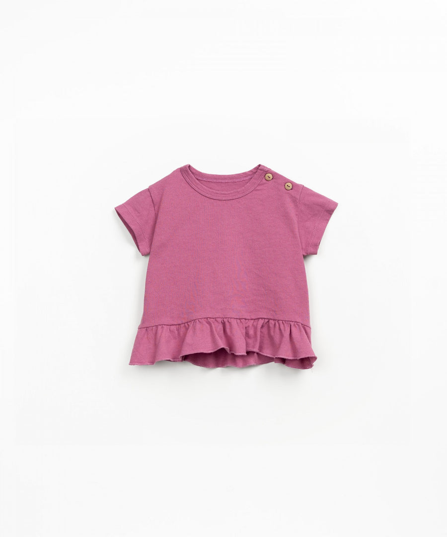 Organic Cotton Frill T-Shirt - Mulberry