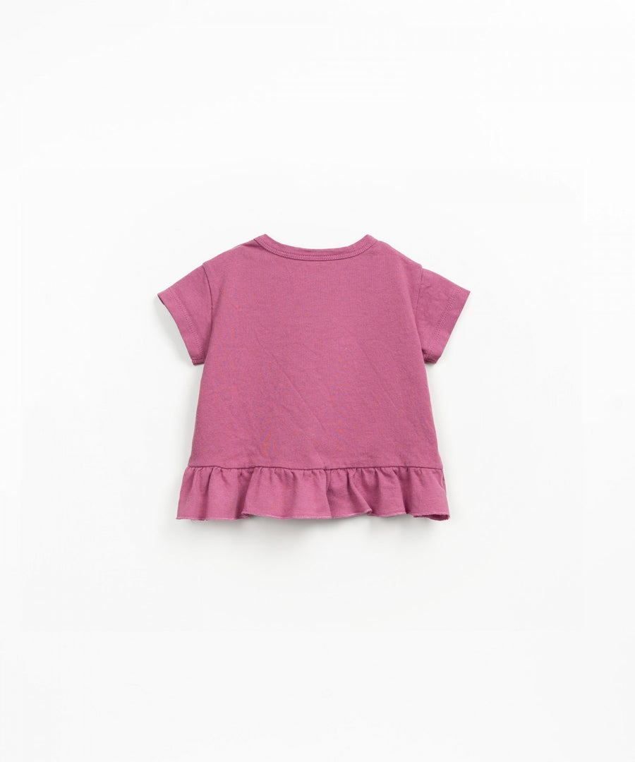 Organic Cotton Frill T-Shirt - Mulberry