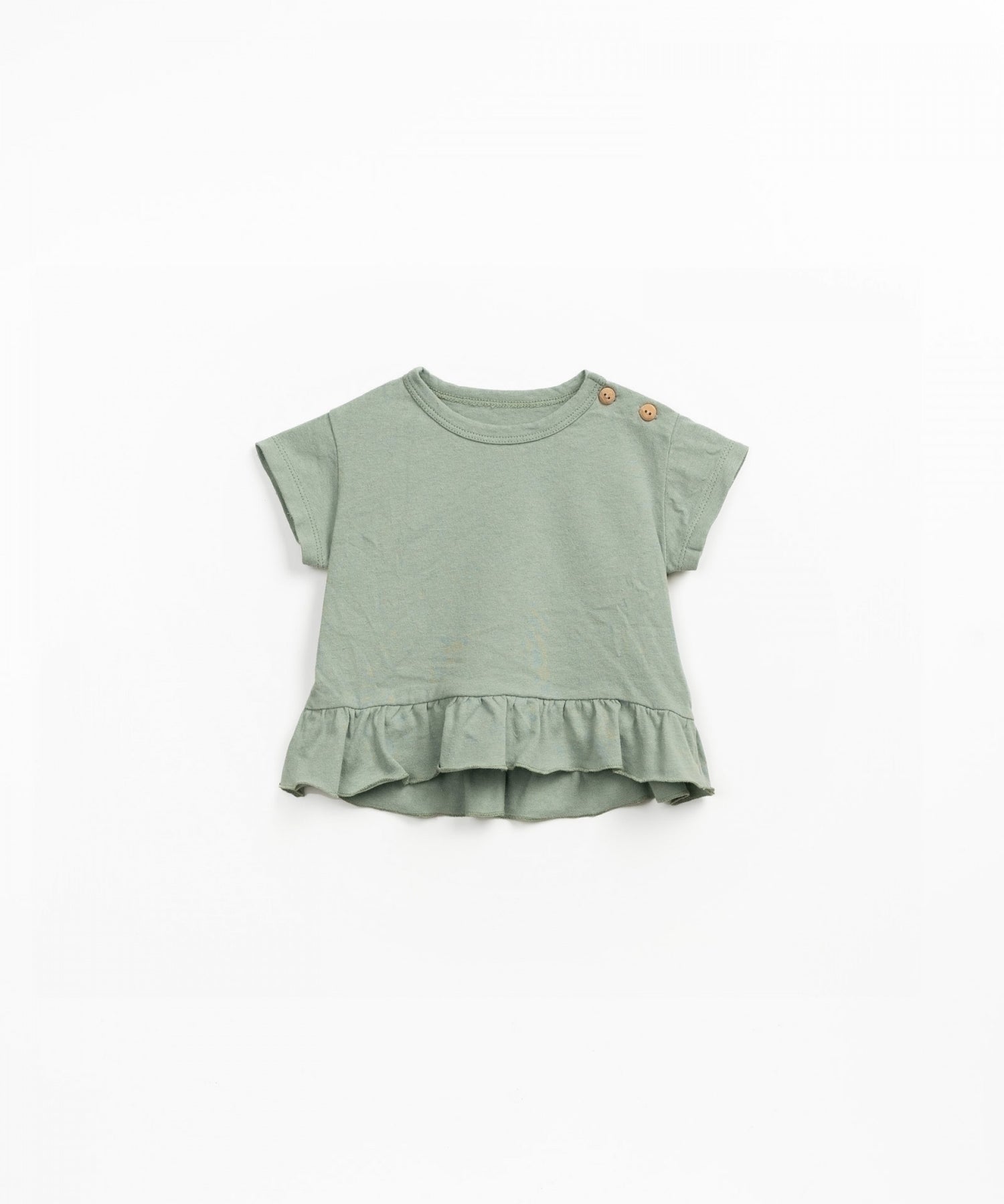 Organic Cotton Frill T-Shirt - Sage
