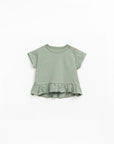 Organic Cotton Frill T-Shirt - Sage