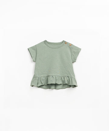 Organic Cotton Frill T-Shirt - Sage