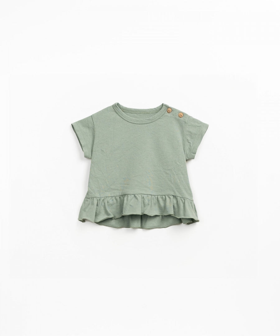 Organic Cotton Frill T-Shirt - Sage