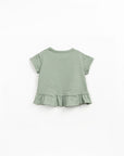 Organic Cotton Frill T-Shirt - Sage
