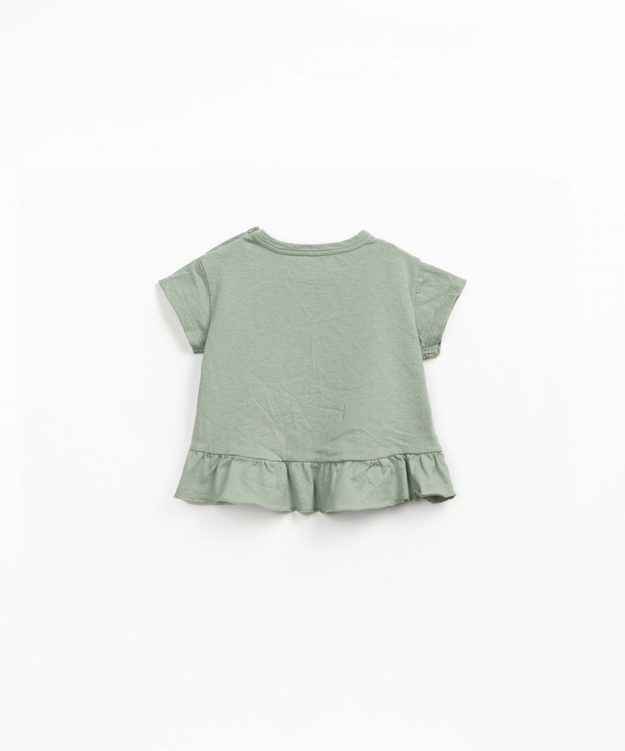 Organic Cotton Frill T-Shirt - Sage