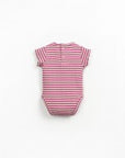 Short Sleeved Bodysuit - Mulberry Stripes