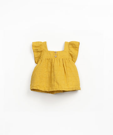 Linen Ruffle Top - Sunflower