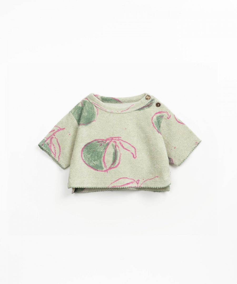 Plush Short Sleeve Sweatshirt - Oranges