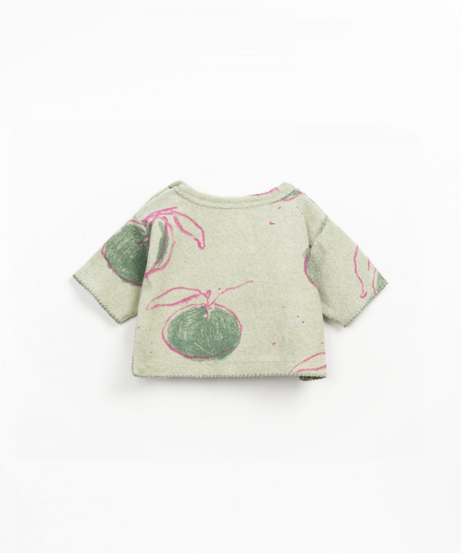 Plush Short Sleeve Sweatshirt - Oranges
