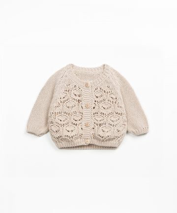 Cotton Knitted Cardigan - Ecru